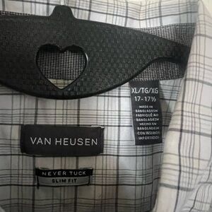 Van Heusen Never Tuck Slim Fit Checkered Shirt